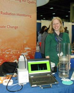 Gayle exhibiting air monitoring tools