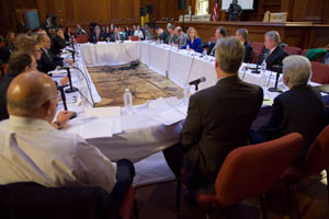 Image of EPA air officials holding round table discussion with stakeholders in February 2011
