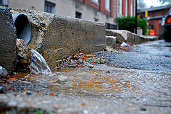 Stormwater flow in Annapolis, Maryland