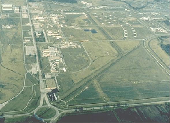Aerial view of the Lake City Army Ammunition Plant, in Independence, Missouri