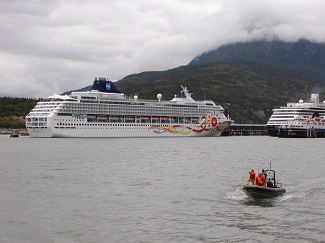 Cruise ships in Skagway Harbor, Alaska