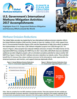 Cover for the U.S. Government International Methane Mitigation Activities 2017 Accomplishments report