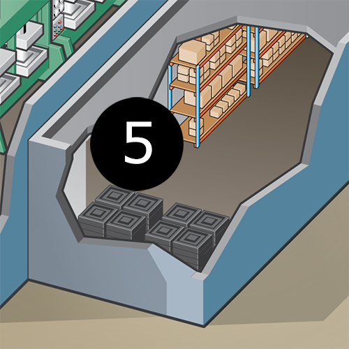 Illustration of product storage at the fictional facility.