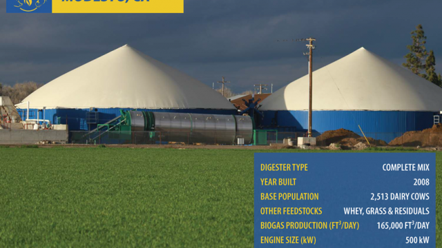Photograph of an anaerobic digestion system at Fiscalini Farms