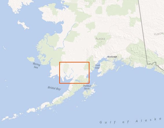 Bristol Bay is located at the northeastern end of the Alaskan peninsula.
