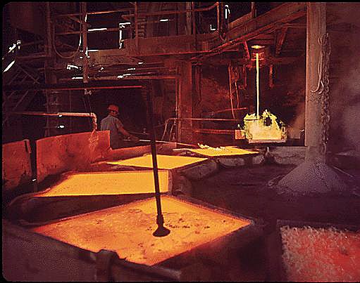 Photo of copper refining