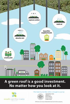 Soak Up the Rain Customizable Green Roof - Good Investment Poster
