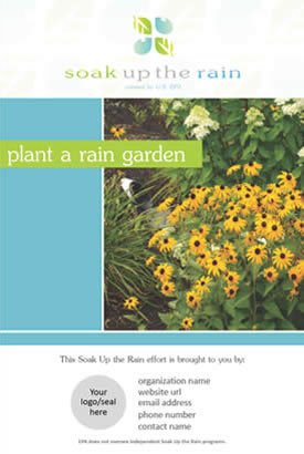 Soak Up the Rain Customizable Rain Garden Poster
