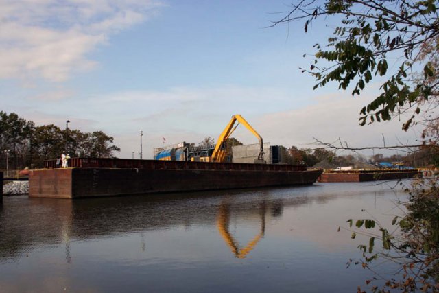 Once contaminated sediments and debris are removed from the river, they are taken to a processing facility on the Champlain Canal in Fort Edward