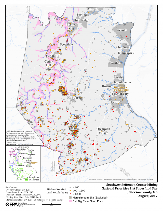 image of SW Jefferson County Mining Site map August 2017