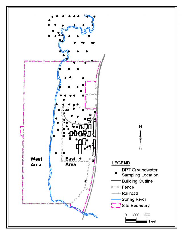 image of Figure 7 DPT groundwater sample locations