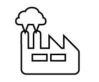 Icon for step 2 of a factory with smokestack