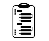 Icon for step 5 of a clipboard with a checklist