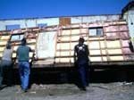 Image showing an abandoned mobile home being deconstructed.