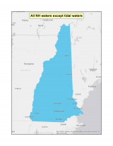 Map of the no-discharge zone established for New Hampshire waters except tidal waters
