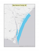 Map of New Hanover County, NC no-discharge zone