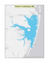 Map of Northern Coastal Bays, MD no-discharge zone