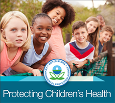 Protecting Children's Health: Smiling children with EPA Seal