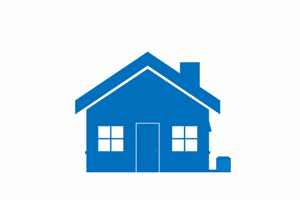 Animated image of a blue house showing how air enters a home