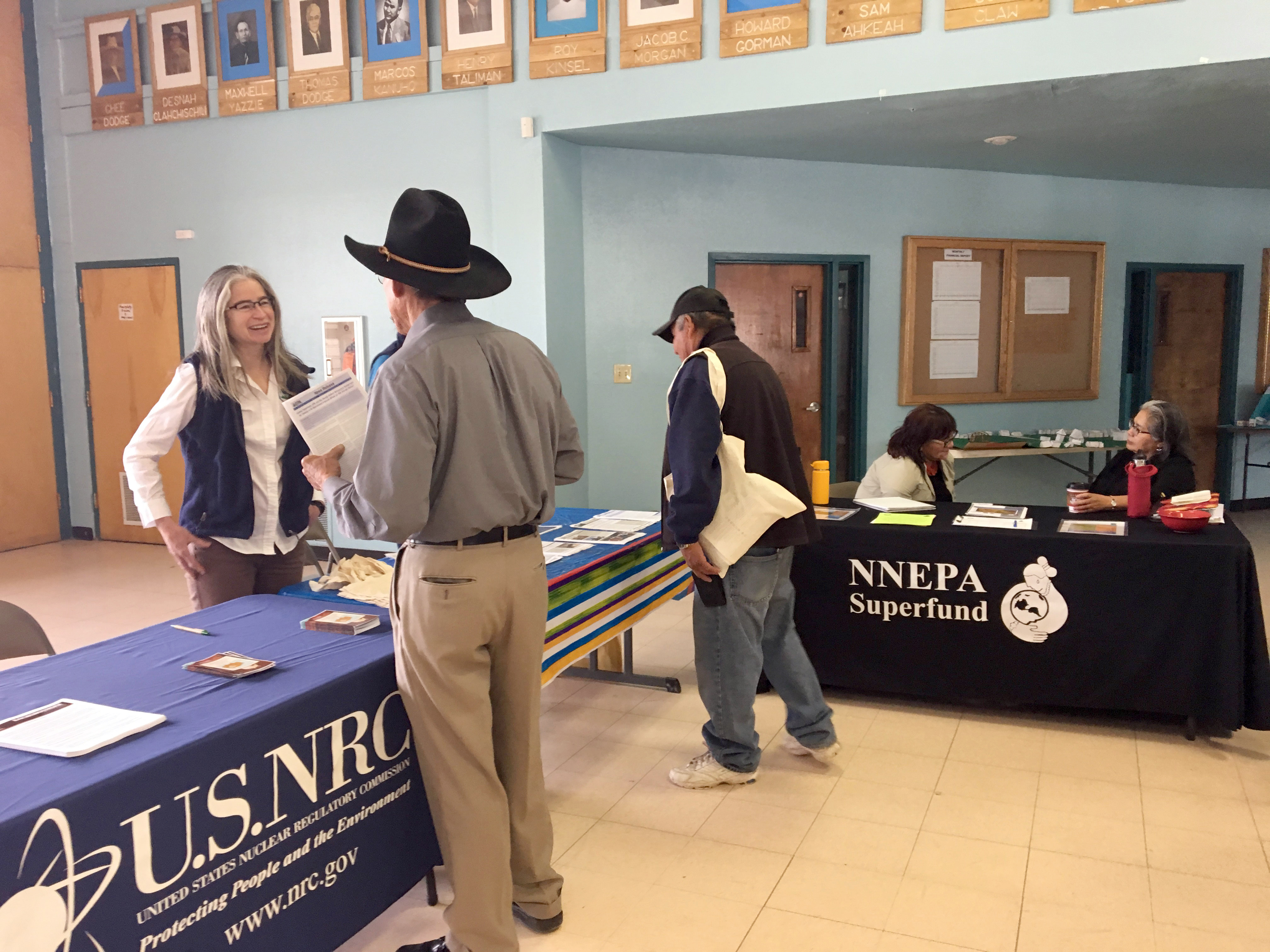 Information booths set up by U.S. NRC and NNEPA Superfund performing doing community outreach