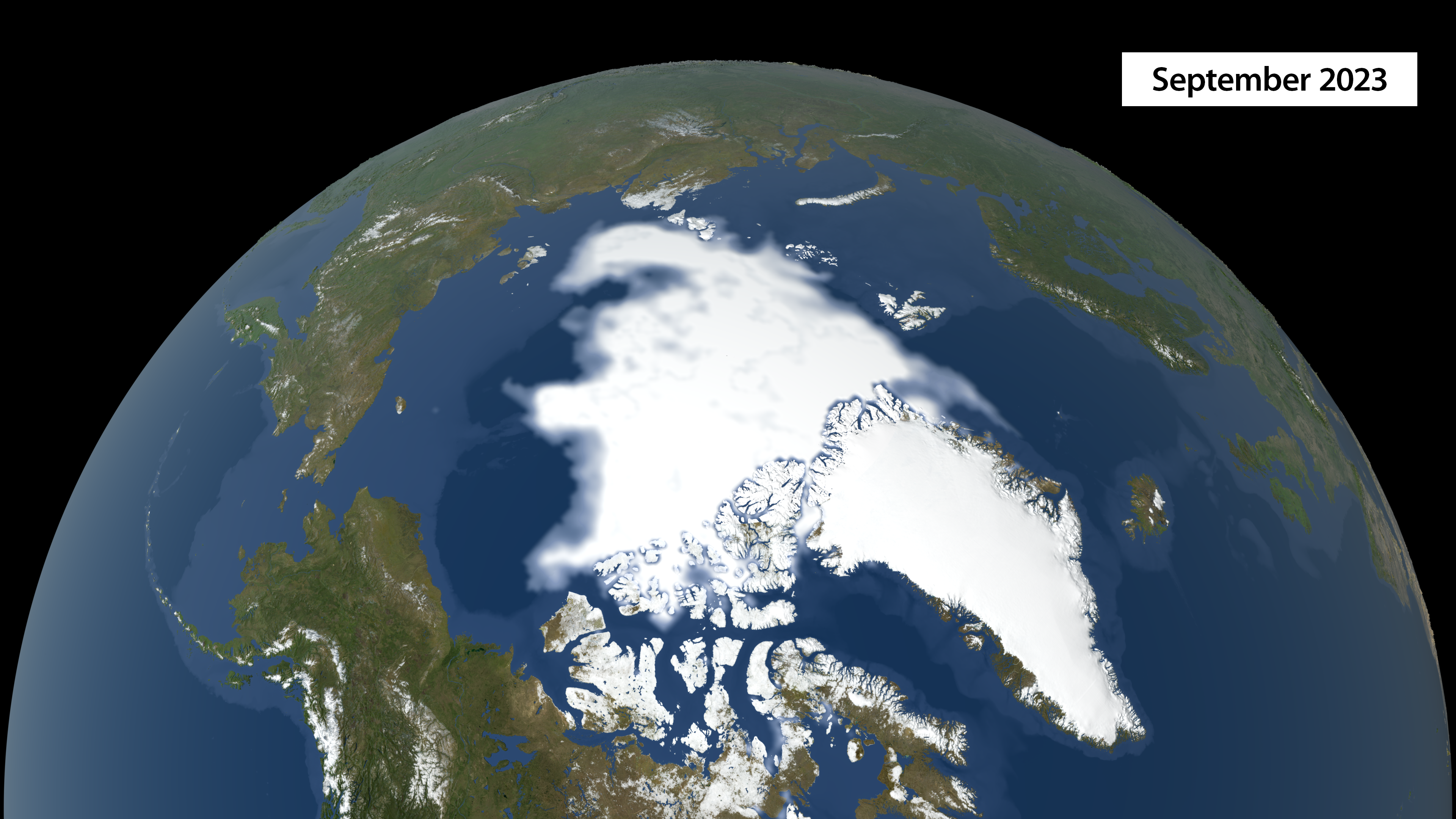 Map of Arctic sea ice in 2022