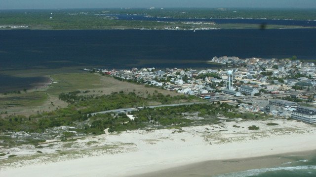 Aerial photograph of barnegat bay