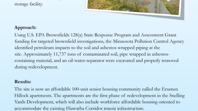 EPA Region 5 Brownfields Success. Minneapolis, MN. Affordable Housing for Seniors