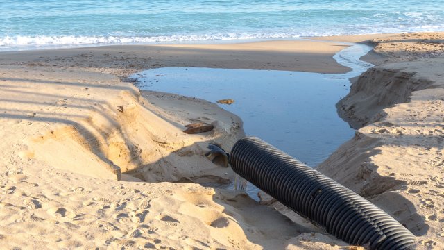 wastewater outfall on beach