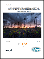 Cover of the Habitat Restoration Needs Plan for the Coastal and Heartland National Estuary Partnership Area