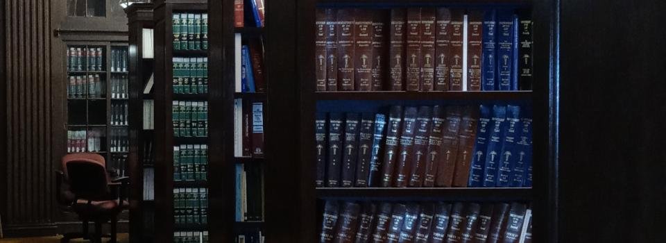picture of bookshelves in OGC Law Library