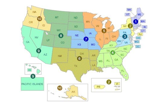 EPA Regional map