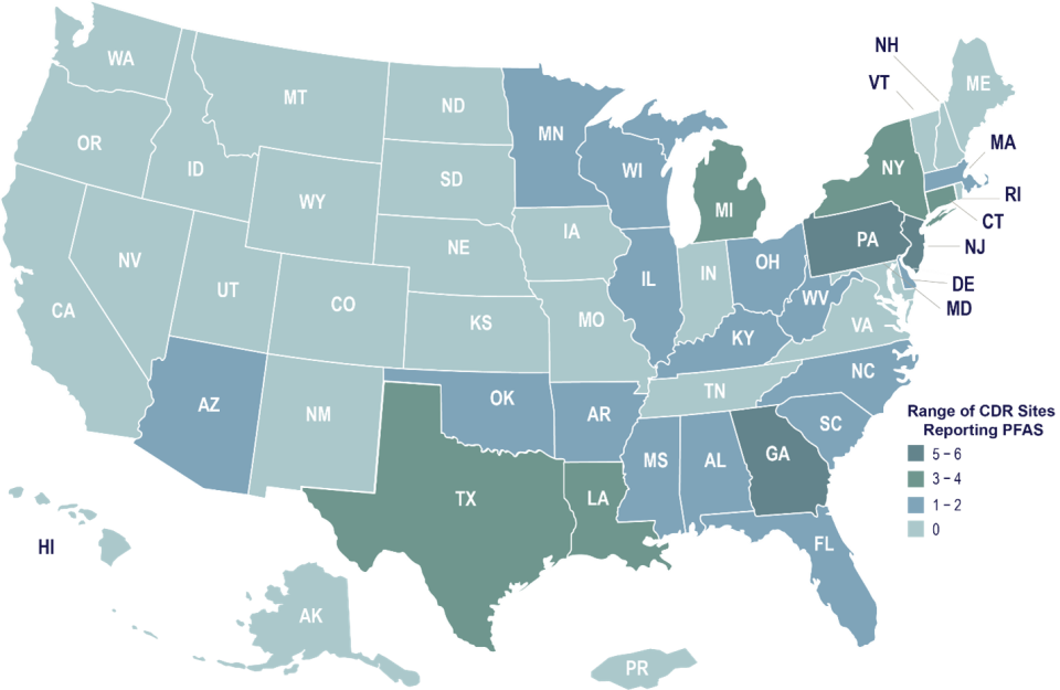State site count for PFAS