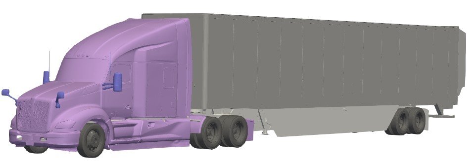 model of a sleeper tractor and trailer