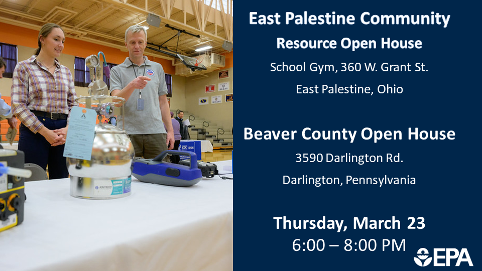 Graphic promoting the March 23 East Palestine Resource Open House