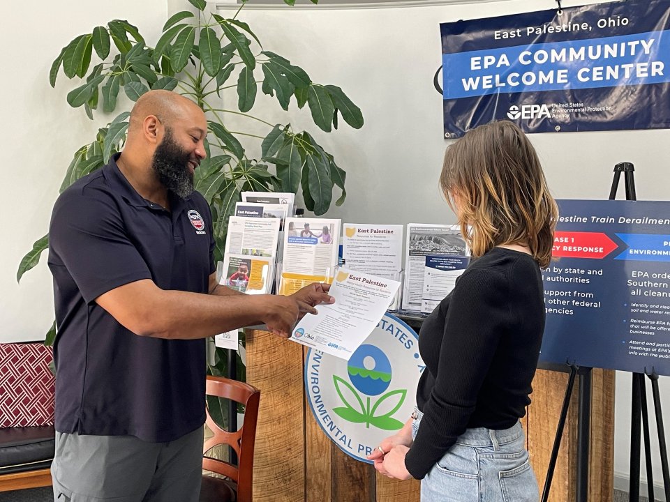 EPA's East Palestine Welcome Center provides information and assistance to interested residents