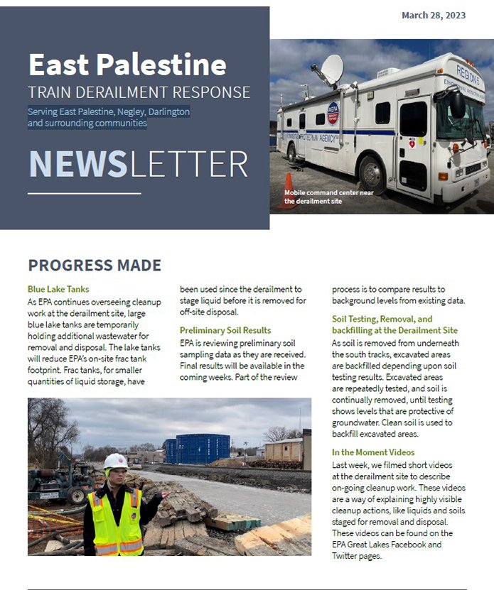 East palestine response newsletter from 3-28-2023
