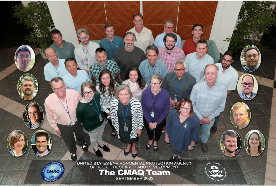 The CMAQ team stands together on EPA’s Research Triangle Park, N.C. campus in September 2022. 