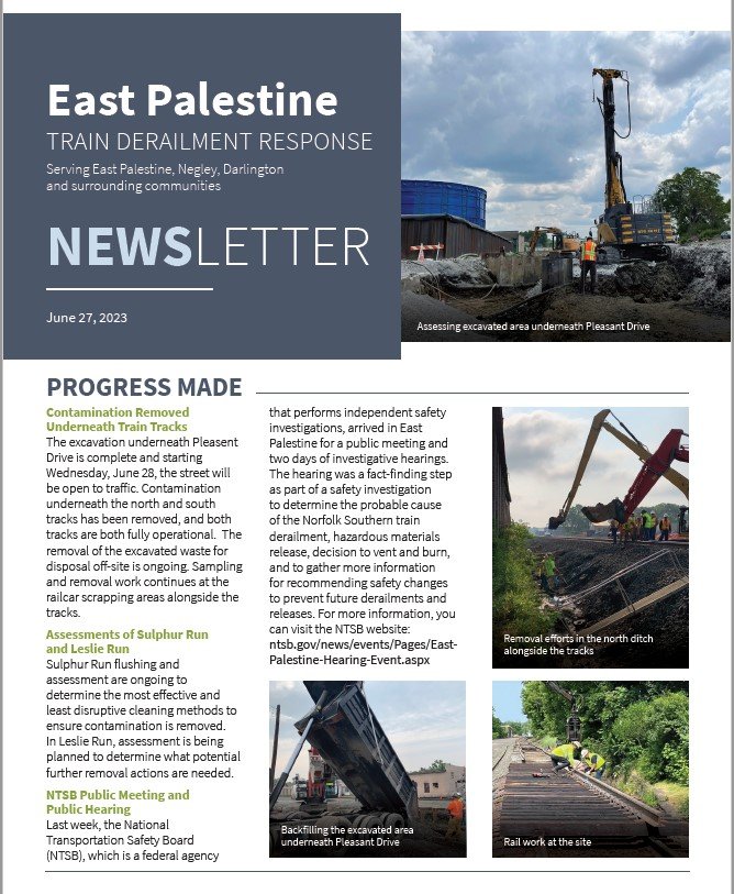 screengrab of newsletter from 6-27-2023
