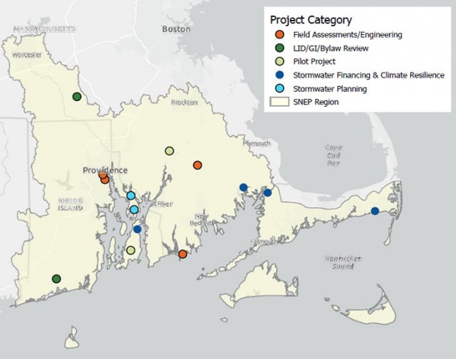 Map of highlighted SNEP Network projects