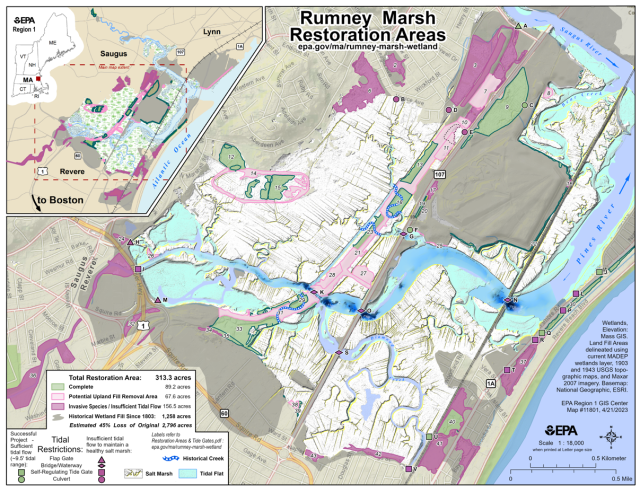 This is a map depicting Rumney Marsh.