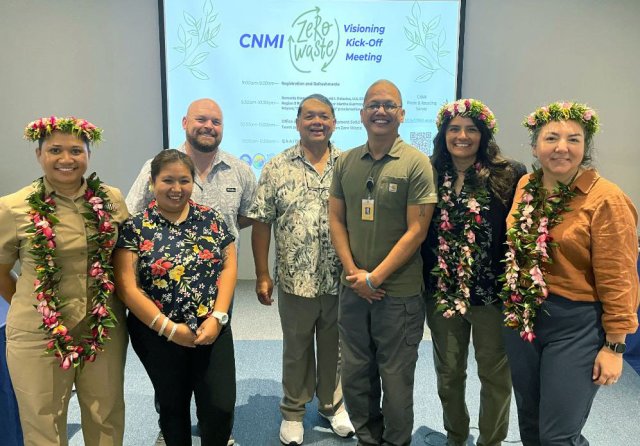 EPA Regional Administrator Guzman joined CNMI Gov. Arnold I. Palacios and Lt. Gov. David M. Apatang on Saipan for a Zero Waste Visioning session