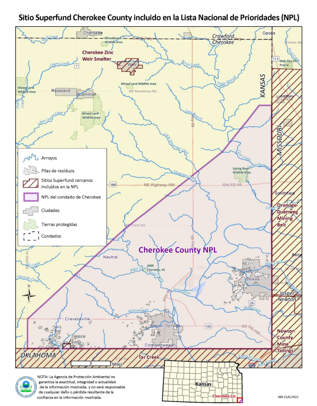 Cherokee Co. site map in Spanish