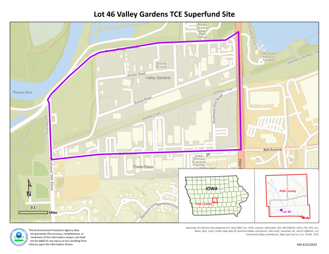 Map of Lot 46 Valley Gardens TCE Superfund Site