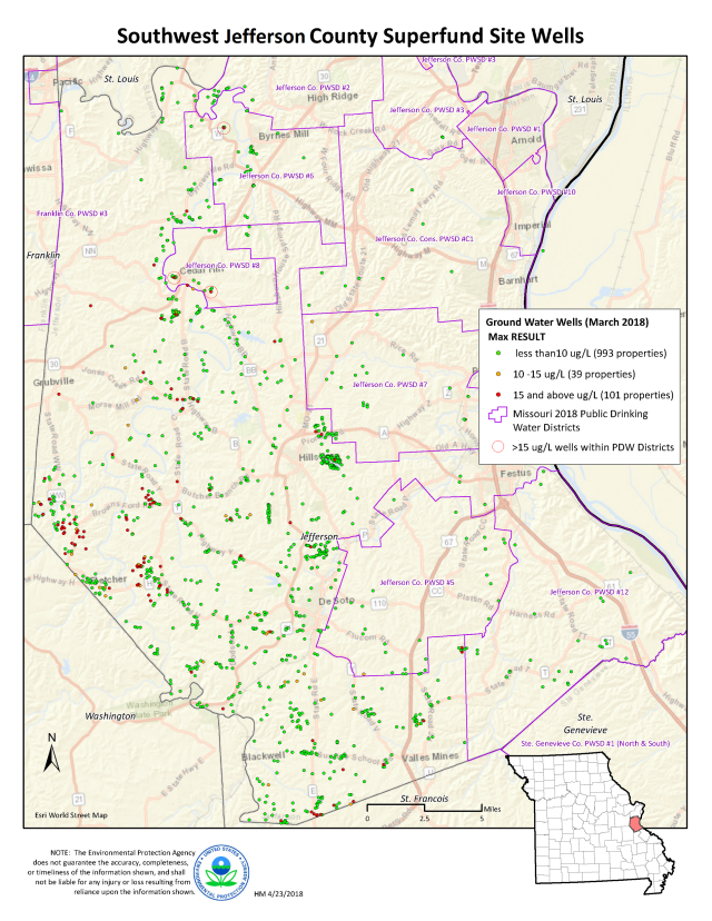 Map of SW Jefferson County NPL Superfund Site