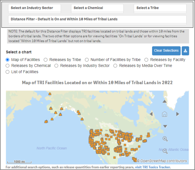 Screenshot of the TRI Tribal Search Tool.
