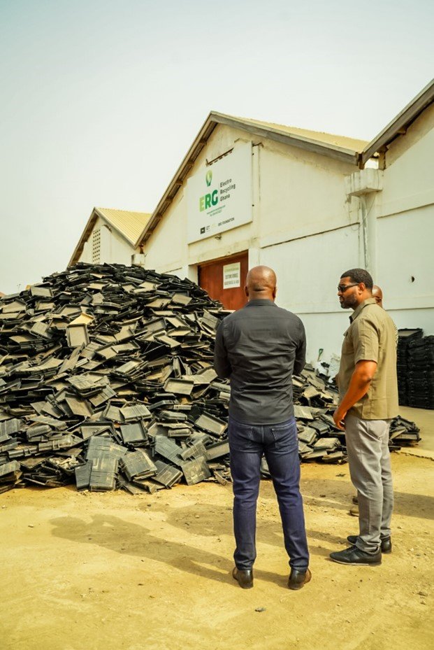  Electro Recycling Ghana’s Co-Founders lead Administrator Regan on a tour where he observed innovative approaches to refurbish, reuse, and recycle electronic waste. January 26, 2024