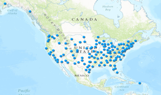 Image of map of RadNet air monitoring locations
