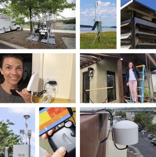 A collage of photos from air sensor loan programs