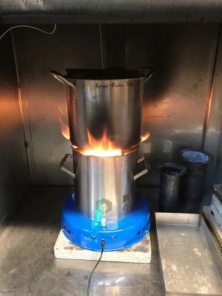 image of a cookstove being tested in a lab