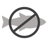 Fish image with a circle and line through it to represent the prevention new invasive species